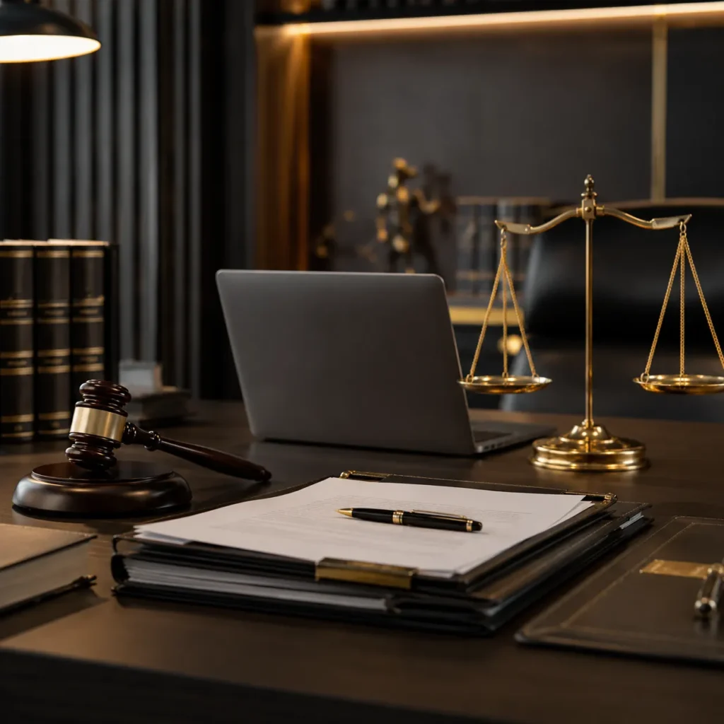 Lawyers in Bangalore legal documents and justice scale