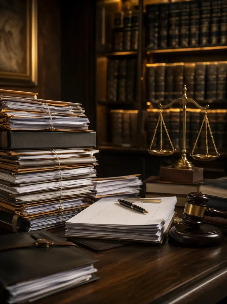 High Court petition preparation with legal documents and justice scale